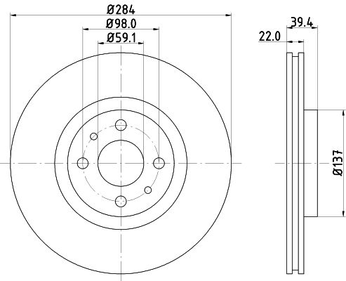 HELLA PAGID Jarrulevy 8DD 355 102-531